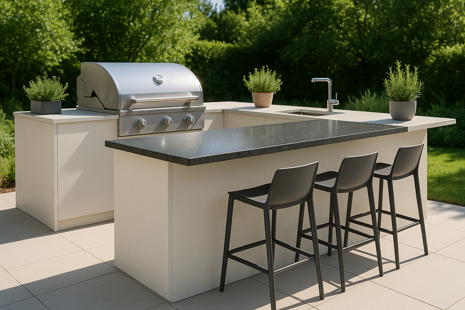 Outdoor kitchen worktops: smart choices for style and durability